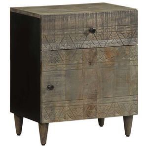 vidaXL sengebord 50x33x60 cm massivt mangotr&aelig; lysegr&aring;