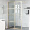 vidaXL Walk-in brusev&aelig;g Guld 115 x 195 cm h&aelig;rdet glas