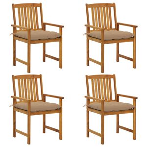 vidaXL havestole med hynder 4 stk. massivt akacietr&aelig;
