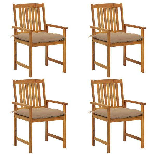 vidaXL havestole med hynder 4 stk. massivt akacietr&aelig;