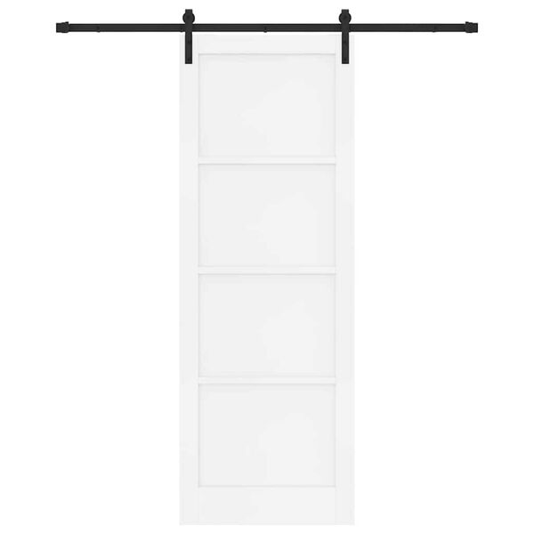 vidaXL Skyded&oslash;r Hvid og sort 83 x 232 cm Massiv fyrretr&aelig;