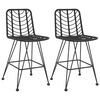 vidaXL barstole 2 stk. 45x56x103,5 cm polyrattan og st&aring;l sort