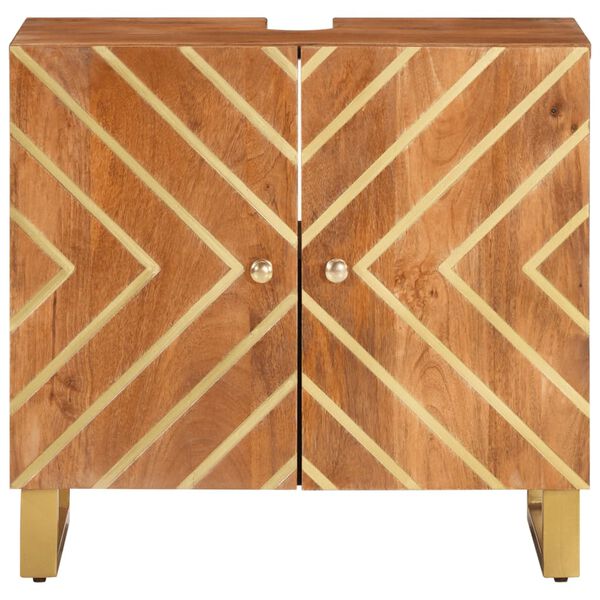 vidaXL underskab til badev&aelig;relse massivt mangotr&aelig; brun og sort