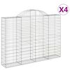 vidaXL buede gabionkurve 4 stk. 200x30x140/160 cm galvaniseret jern