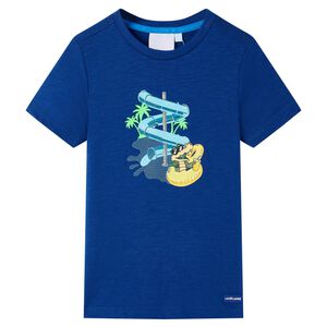 vidaXL T-shirt til b&oslash;rn str. 128 m&oslash;rkebl&aring;
