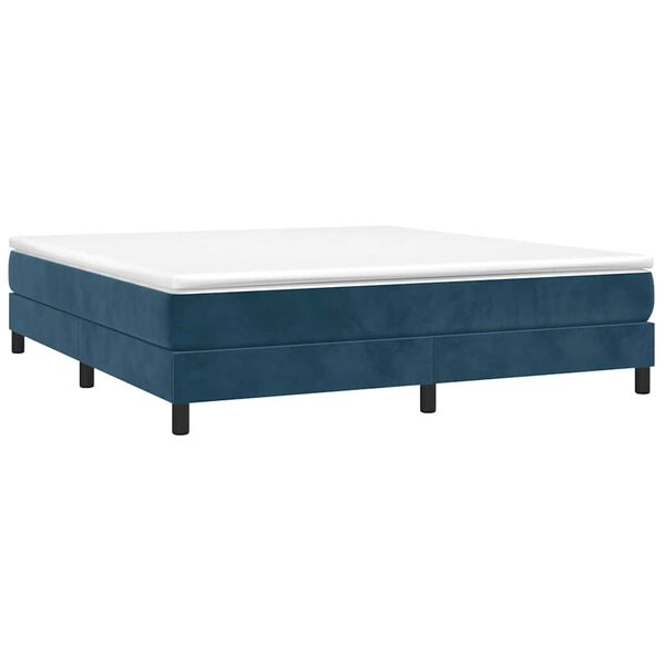 vidaXL Boxspring sengeramme M&oslash;rkebl&aring; 180x200 cm Fl&oslash;jl