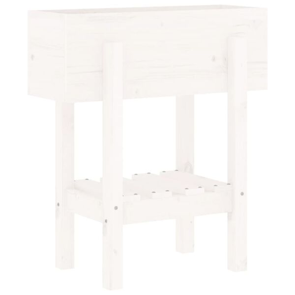 vidaXL plantekasse 62x30x69 cm massivt fyrretræ hvid