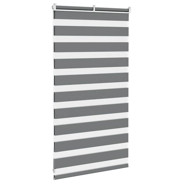vidaXL zebragardin m&oslash;rkegr&aring; 80x100 cm stofbredde 75,9 cm polyester