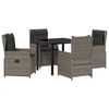 vidaXL Have Spisebordss&aelig;t 5 pcs Gr&aring; polyrattan