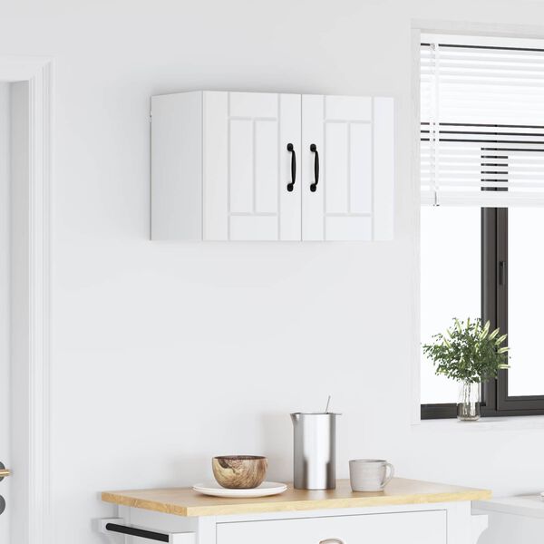 vidaXL V&aelig;gskab til k&oslash;kken med d&oslash;r Hvid 60 x 31 x 40 cm Konstrueret tr&aelig;