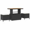 vidaXL Havesofa S&aelig;t med pude 8 pcs Sort Poly rattan