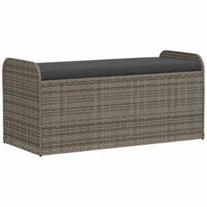 vidaXL opbevaringsb&aelig;nk med hynde 115x51x52 cm polyrattan gr&aring;
