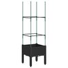 vidaXL plantekasse med espalier 40x40x142,5 cm PP sort
