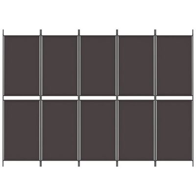 vidaXL 5-panels rumdeler 250x180 cm stof brun