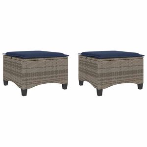vidaXL havestole med hynder 2 stk. 55x55x36 cm polyrattan gr&aring;
