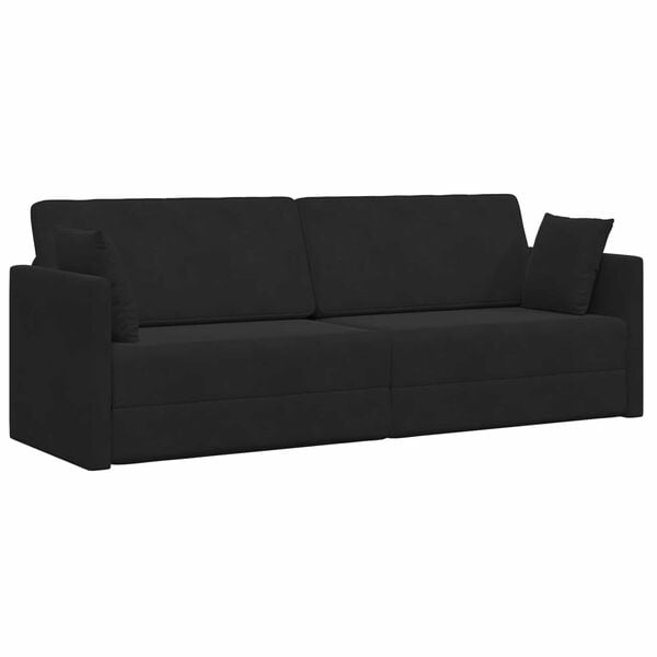 vidaXL Gulvsovesofa 200cm Sort Fl&oslash;jl