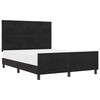 vidaXL Box spring seng med hovedg&aelig;rde Sort 140 x 190 cm Fl&oslash;jl