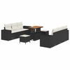 vidaXL Havesofa S&aelig;t Sort og Cream Poly Rattan