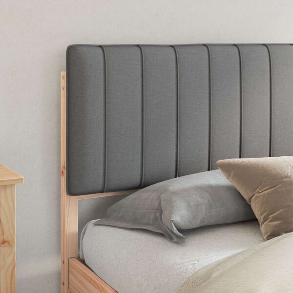 vidaXL Sengestel med Polstret Hovedgavl Lysegr&aring; 180 x 200 cm