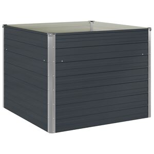 vidaXL h&aelig;vet plantekasse 100x100x77 cm galvaniseret st&aring;l antracitgr&aring;