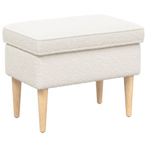 vidaXL Fodskammel Cremefarvet 55 x 35 x 41 cm Boucl&eacute;