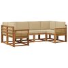 vidaXL Udend&oslash;rs sofagruppe 6 pcs Naturlig og Beige Massivt Akacietr&aelig;