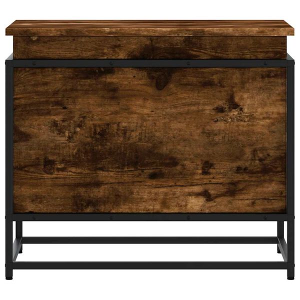 vidaXL opbevaringsboks med låg 60x40x51,5 cm konstrueret træ røget eg