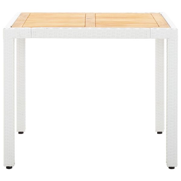 vidaXL udendørs spisebordssæt 5 dele polyrattan hvid