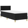 vidaXL LED Box Spring Bed med pude Sort 80 x 200 cm Stof