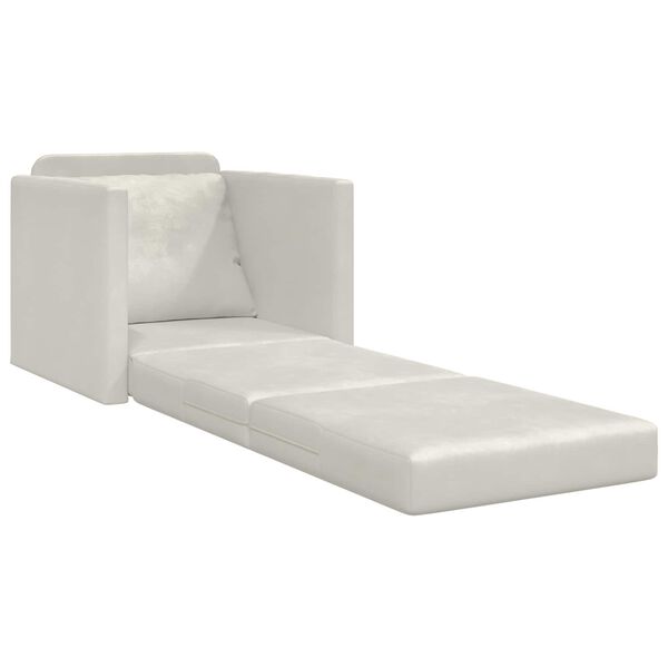 vidaXL Sovesofa Creme 74 x 77 x 81 cm Fl&oslash;jl