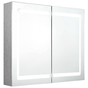 vidaXL Badev&aelig;relsesspejlskab Betongr&aring; 80 x 12 x 68 cm Konstrueret tr&aelig;