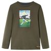 Lang&aelig;rmet T-shirt til b&oslash;rn str. 116 kakifarvet