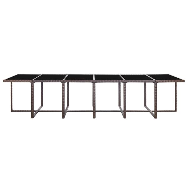 vidaXL udend&oslash;rs spisebordss&aelig;t 17 dele med hynder polyrattan brun