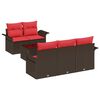 vidaXL Havesofa S&aelig;t 6 stk. Beige og R&oslash;d polyrattan