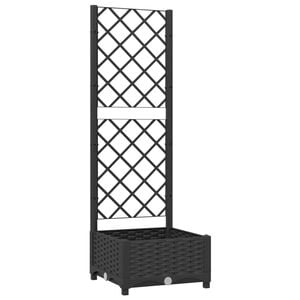 vidaXL haveplantekasse med espalier sort 40x40x121,5 cm PP