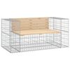 vidaXL haveb&aelig;nk med gabiondesign 143x71x65,5 cm massivt fyrretr&aelig;