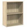 vidaXL bogreol med 2 hylder 60x30x76,5 cm konstrueret tr&aelig; sonoma-eg