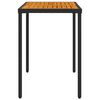 vidaXL havebord med top i akacietr&aelig; 115x54x74 cm polyrattan sort