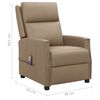 vidaXL løftestol med massagefunktion kunstlæder cappuccinofarvet