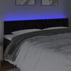 vidaXL sengegavl med LED-lys 200x7x78/88 cm velour sort