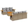 vidaXL sofas&aelig;t til haven 7 dele med hynder polyrattan beige