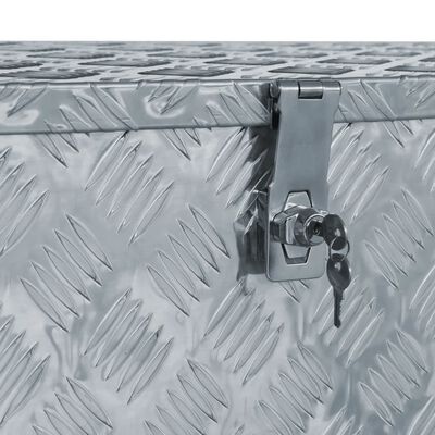 vidaXL aluminiumskasse 110,5 x 38,5 x 40 cm sølvfarvet