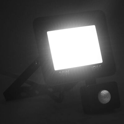 vidaXL LED-projektør med sensor 30 W kold hvid