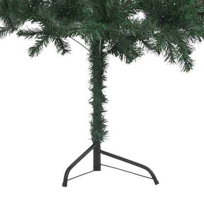 vidaXL kunstigt juletræ med lys 240 cm til hjørne PVC grøn