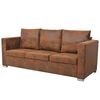vidaXL 3-personers sofa 191 x 73 x 82 cm kunstigt ruskindsl&aelig;der