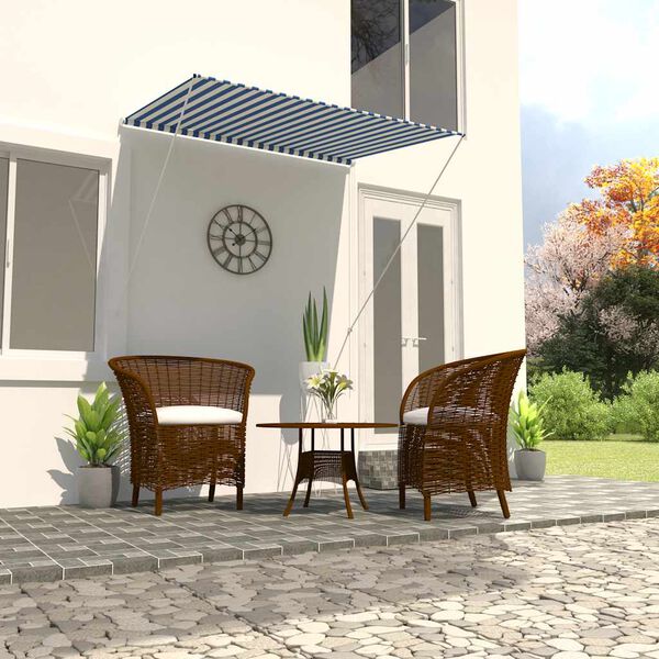 vidaXL foldemarkise 150x150 cm blå og hvid