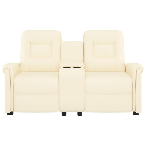 vidaXL 2-personers massagestol med kopholder cremefarvet