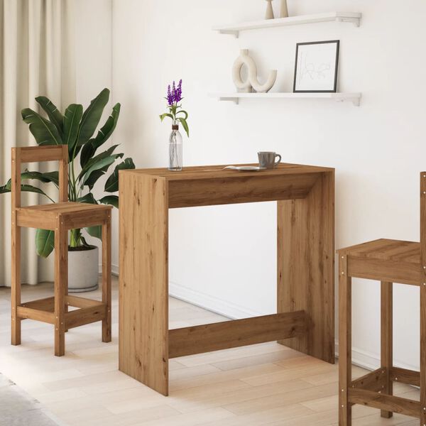 vidaXL barbord 102x50x103,5 cm konstrueret tr&aelig; gammelt tr&aelig;look