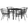 vidaXL Have Spisebordss&aelig;t 5 stk. Sort polyrattan