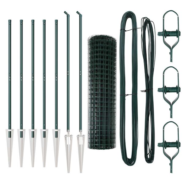 vidaXL Hegn med post Gr&oslash;n 1,4 x 10 m St&aring;l og PVC